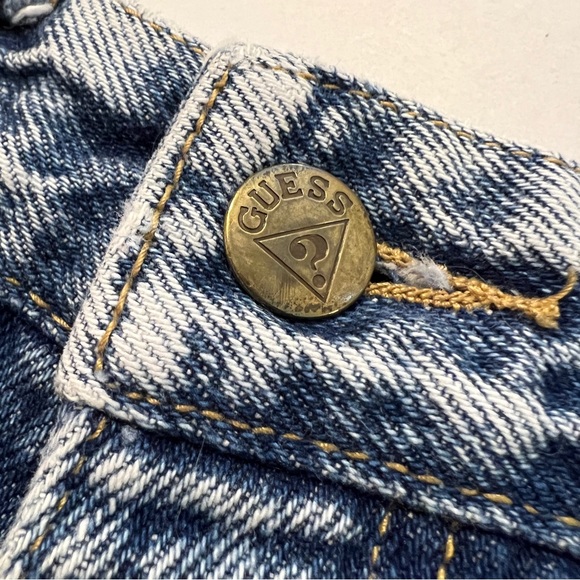 Guess vintage 80s acid wash cut off jean shorts size 28 - Picture 4 of 7
